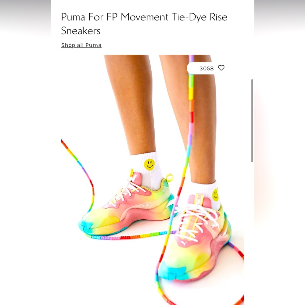 Anthropologie Free People FP Movement Puma Rise tie dye skittle sneaker 8.5. NEW